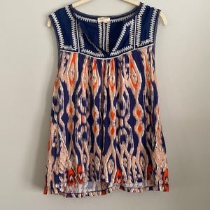 Anthropologie Meadow Rue Ikat Tank L